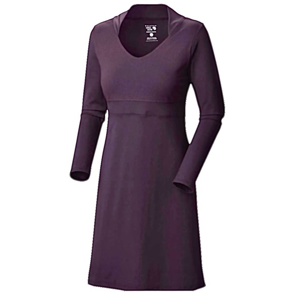 Mountain Hardwear Outdoor Hiking Butter Dress in Purple Long Sleeves - Picture 1 of 10